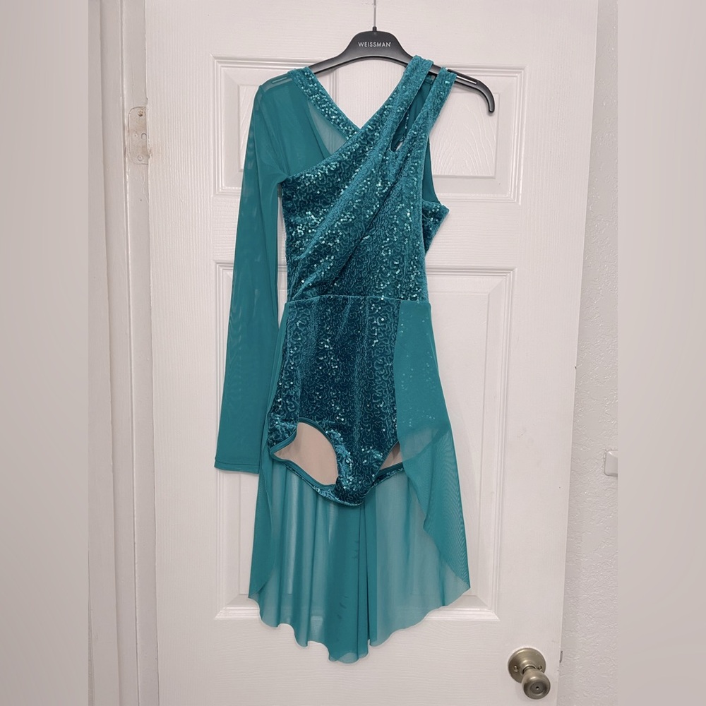 Teal sequin lyrical dance costume